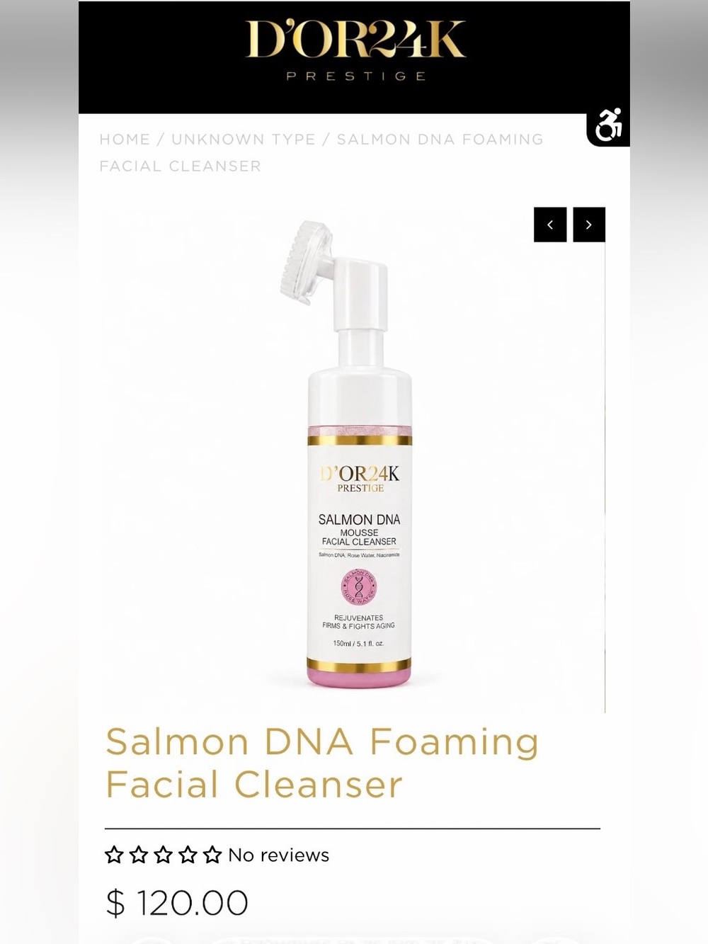 D'OR24K Prestige Salmon DNA Mousse Facial Cleanser 150ml